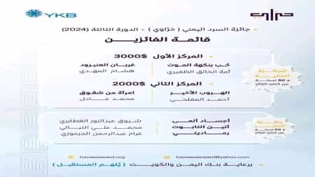 ثقافة: 3 نساء ضمن الفائزين بجائزة السرد اليمني"حزَاوِي" في دورتها الثالثة