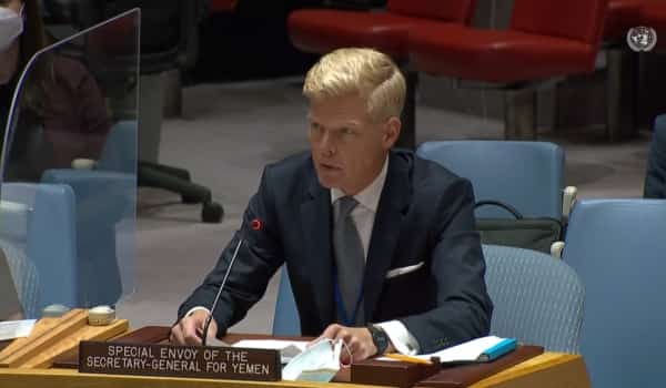 نيويورك: غروندبرغ يُقر بتعثر التوصل إلى اتفاق حول خارطة طريق للسلام في اليمن بسبب التصعيد الإقليمي والبحري