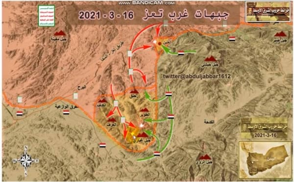 قتلى وجرحى من القوات الحكومية بينهم شقيق قائد محور تعز اللواء خالد فاضل